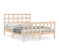 vidaXL Bed Frame with Headboard 120x200 cm Solid Wood (3192096), Brown