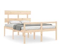 Bed Frame Bedroom Platform Bed Frame Bedstead with Headboard Solid Wood vidaXL