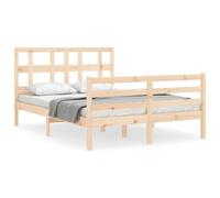 (brown, 120 x 200 cm) vidaXL Bed Frame Platform Bed with Headboard Grey Super King Size Solid Wood