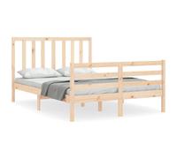(brown, 120 x 200 cm) vidaXL Bed Frame Platform Bed with Headboard White Super King Size Solid Wood