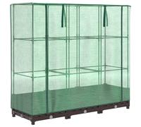 (brown, 120 x 40 x 123 cm) vidaXL Raised Bed with Greenhouse Cover Plant Box Garden Planter Rattan Look