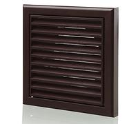 Brown 125mm 5 Inch Plastic Louvred Wall Grille Vent Ceiling Extractor Fan Bathroom Wall etc. Fixed Blade inc. Flyscreen -Internal + External Use- in-Line Tumble Dryer Ventilation House Hydroponics