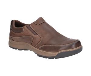 (Brown, 13 (Adults')) Hush Puppies Jasper Leather Men's Brown Loafers