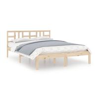 vidaXL Bed Frame Solid Wood 135x190 cm Double - Brown, Brown