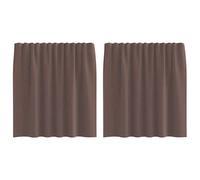 (brown, 140 x 140 cm) vidaXL Voile Curtains with Tab Top 2 pcs Brown net curtain sheer curtain