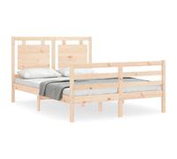 (brown, 140 x 200 cm) vidaXL Bed Frame Bed Base Platform Bed with Headboard Black Single Solid Wood
