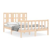(brown, 140 x 200 cm) vidaXL Bed Frame Bed Base Wooden Bed with Headboard Black King Size Solid Wood