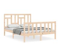 (brown, 140 x 200 cm) vidaXL Bed Frame Bed Base Wooden Bed with Headboard Super King Size Solid Wood