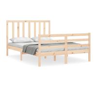(brown, 140 x 200 cm) vidaXL Bed Frame Platform Bed with Headboard White Super King Size Solid Wood