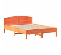 (brown, 140 x 200 cm) vidaXL Bed Frame with Headboard Bed Base White 140x200 cm Solid Wood Pine