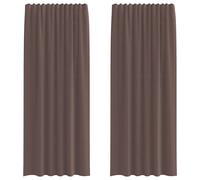 (brown, 140 x 225 cm) vidaXL Voile Curtains with Tab Top 2 pcs Brown net curtain sheer curtain