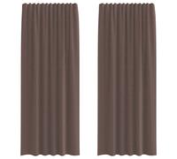 (brown, 140 x 245 cm) vidaXL Voile Curtains with Tab Top 2 pcs Brown net curtain sheer curtain