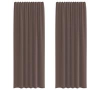 (brown, 140 x 260 cm) vidaXL Voile Curtains 2 pcs net curtain sheer curtain