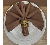 Brown 15" x 15" (38cm) Fabric NAPKIN (Polyester, not cotton) PACK OF 4