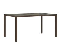 (brown, 150 x 90 x 75 cm) vidaXL Garden Table with Wooden Top Coffee Table Outdoor End Table Poly Rattan