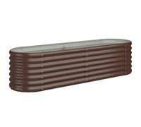 (brown, 152 x 40 x 36 cm) vidaXL Garden Planter Patio Flower Pot Raised Garden Bed Powder-coated Steel