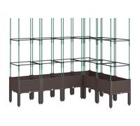 (brown, 160 x 120 x 142,5 cm) vidaXL Garden Planter with Trellis Grey