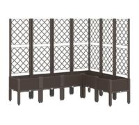 (brown, 160 x 120 x 142 cm) vidaXL Garden Planter with Trellis Patio Flower Pot Planter Box Light Grey PP