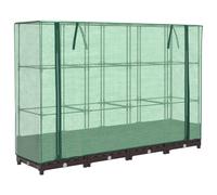 (brown, 160 x 40 x 123 cm) vidaXL Raised Bed with Greenhouse Cover Plant Box Garden Planter Rattan Look