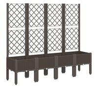 vidaXL Garden Planter with Trellis Brown 160x40x142 cm PP, Brown