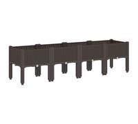 (brown, 160 x 40 x 42 cm) vidaXL Garden Planter with Legs Outdoor Flower Pot Planter Box Planter Pot PP