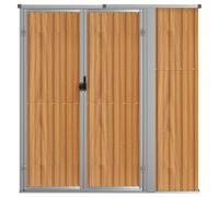 vidaXL Garden Tool Shed Brown 161x89x161cm Galvanised Steel, Brown