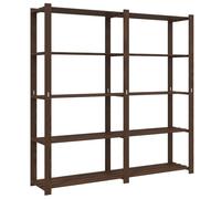 vidaXL 5-Tier Storage Rack Brown 170x38x170 cm Solid Wood Pine