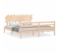 (brown, 180 x 200 cm) vidaXL Bed Frame Platform Bed with Headboard Black Small Single Solid Wood