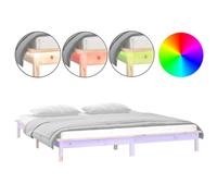 vidaXL LED Bed Frame without Mattress 180x200 cm Super King Solid Wood
