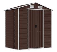 (brown, 191 x 130 x 198 cm) vidaXL Garden Shed Outdoor Storage Shed Lawn Tool Shed Green Galvanised Steel