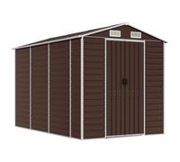 vidaXL Garden Shed Brown 191x300x198 cm Galvanised Steel, Brown