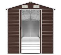 vidaXL Garden Shed Brown 191x895x198 cm Galvanised Steel, Brown