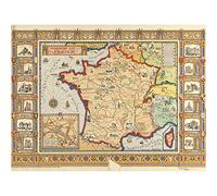 Brown 1929 Pictorial Map France Paris Castles Unframed Wall Art Print Poster Home Decor Premium