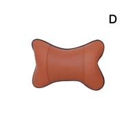 (Brown) 1pcs Universal Car Neck Pillows PVC Leather Breathable Mesh Auto Car Neck