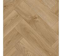 Brown 2.4mm Thick Vinyl Sheet Herringbone Wood Effect Vinyl Flooring For Bedroom Living Room Dining Room-3M(9'9") X 4M(13'1")-12M²