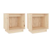 (brown, 2) vidaXL 1/2x Solid Wood Pine Bedside Cabinet Storage Side Table Multi Colours
