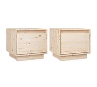 (brown, 2) vidaXL 1/2x Solid Wood Pine Bedside Cabinet Table Nightstand Multi Colours