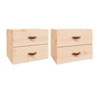 (Brown, 2) vidaXL 1/2x Wall-mounted Bedside Cabinet Floating Bedside Unit Multi Colours