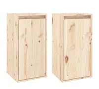 (brown, 2) vidaXL Wall Cabinet Hanging Storage Cabinet Wall Cupboard Solid Wood Pine