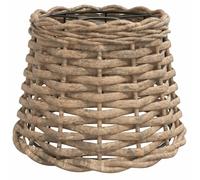 vidaXL Natural Handcrafted Lampshade, Brown Wicker Lamp Shade with Painted Iron Holder, Suitable for Table Lamps and Ceiling Lights - Ø20x15 cm