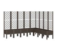 vidaXL Garden Planter with Trellis Brown 200x160x142 cm PP, Brown