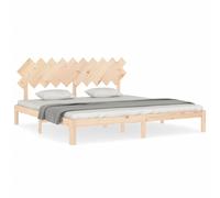 (brown, 200 x 200 cm) vidaXL Bed Frame Bed Base Wooden Platform Bed with Headboard Double Solid Wood