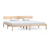 Bed Frame White Solid Wood Pine 100x200 cm