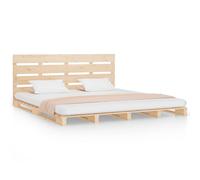 (Brown, 200 x 200 cm (W x L)) vidaXL Bed Frame Bedstead Wooden Bed Base Mattress Foundation Solid Wood Pine