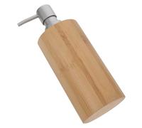 Brown 200ml Refillable Pump Dispenser Bottle with Wooden Stainless Steel
