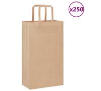 (brown, 21 x 11 x 36 cm/ 250 pcs) vidaXL Paper Bags 250 pcs with Handles White 21x11x28 cm Paper Grocery Bag
