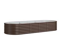 vidaXL Garden Raised Bed Powder-coated Steel 224x80x36 cm Brown, Brown