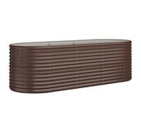 vidaXL Garden Raised Bed Powder-coated Steel 224x80x68 cm Brown, Brown