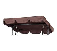 (Brown, 249X185X18Cm) - 210D Waterproof Three-Seater Garden Swing Awning Replacement Parasol Uv