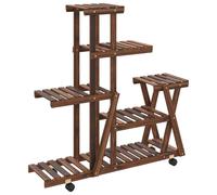 (brown, 25 x 95 x 101 cm/with wheels) vidaXL Flower Stand Plant Stand Flower Pot Holder Planter Rack Solid Wood Fir